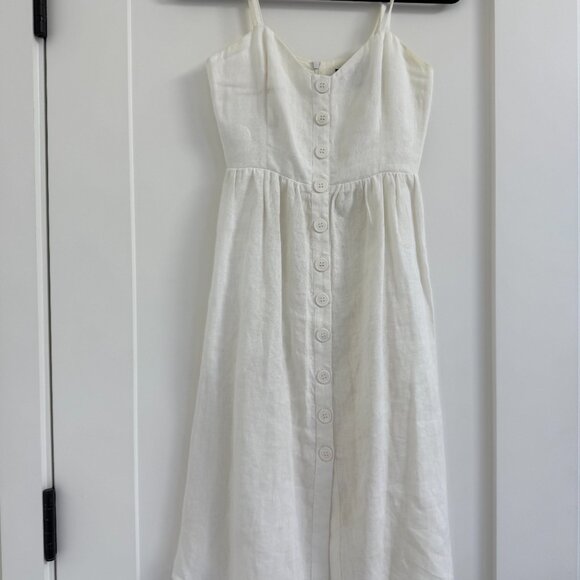 Reformation White Linen Dress - Picture 1 of 3